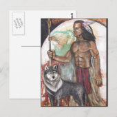 Nationale Amerikanische Ureinwohner- und Wolf-Post Postkarte (Vorne/Hinten)
