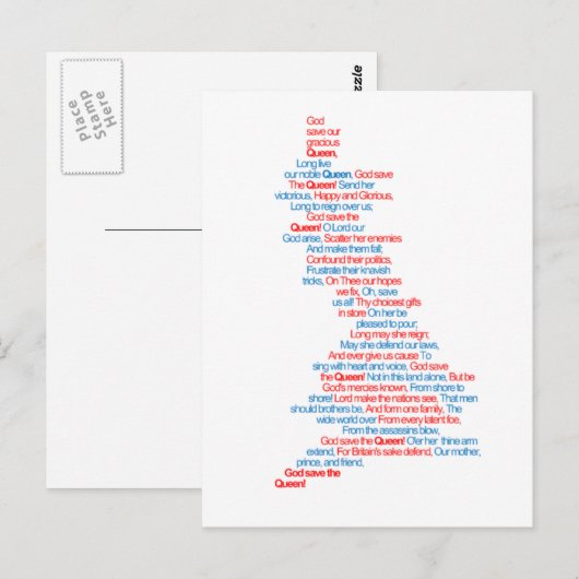 Nationale Anthem Postkarte (Vorne/Hinten)