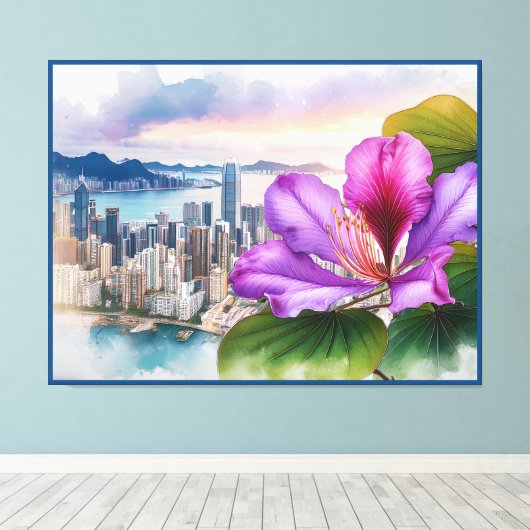 Nationale Blume Bauhinia (Hongkong) | Leinwanddruck (Insitu (Holzboden))