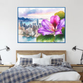 Nationale Blume Bauhinia (Hongkong) | Leinwanddruck (Insitu (Schlafzimmer))