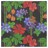 Nationale Blume Jamaikas und tropisches Obst Stoff (Nahaufnahme)