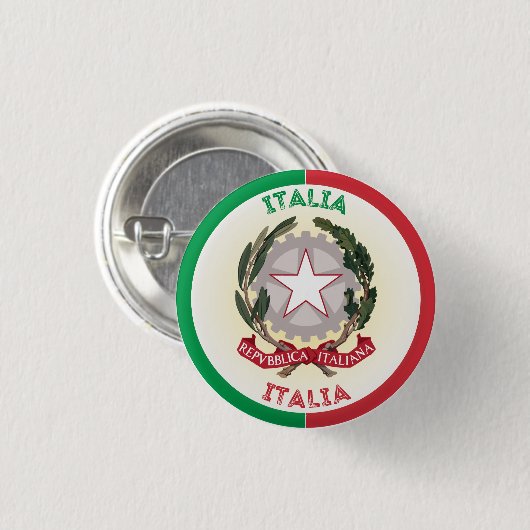 Nationale Emblem-Circle-Form in Italien Button (Vorne & Hinten)