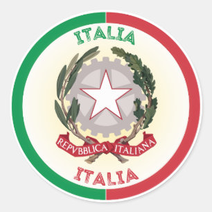 Nationale Emblem-Circle-Form in Italien Runder Aufkleber