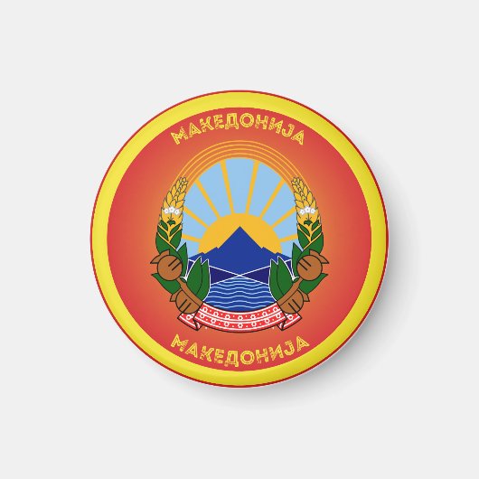 Nationale Emblem-Schalung Nordmakedonien Magnet (Vorne)