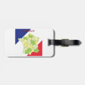Nationale Farben und Landkarte Frankreichs Gepäckanhänger (Rückseite horizontal)