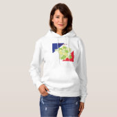 Nationale Farben und Landkarte Frankreichs Hoodie (Vorne ganz)