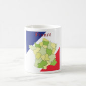 Nationale Farben und Landkarte Frankreichs Kaffeetasse (Mittel)