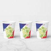 Nationale Farben und Landkarte Frankreichs Pappbecher