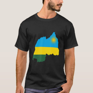 Nationale Flag-Karte Ruandas T-Shirt