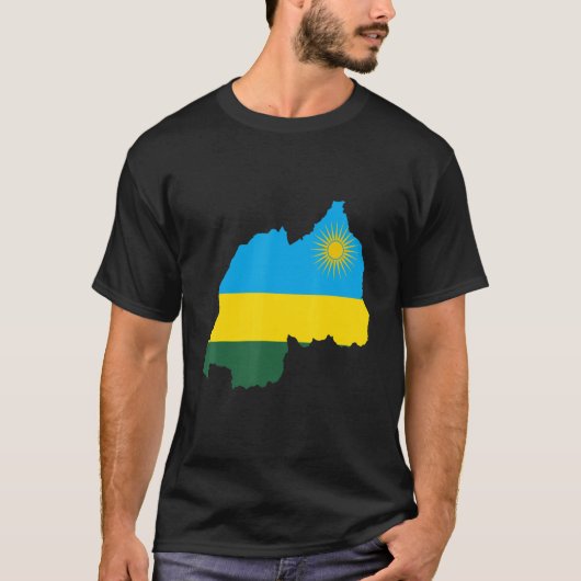 Nationale Flag-Karte Ruandas T-Shirt (Vorderseite)