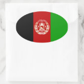 Nationale Flagge Afghanistans Ovaler Aufkleber (Tasche)