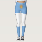 Nationale Flagge Argentiniens anpassen Leggings (Vorderseite)