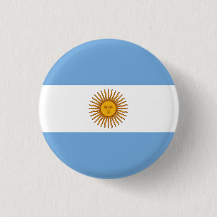 Nationale Flagge Argentiniens Button