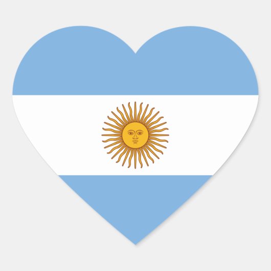 Nationale Flagge Argentiniens Herz-Aufkleber (Vorderseite)