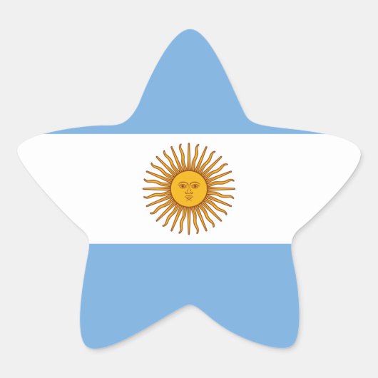 Nationale Flagge Argentiniens Stern-Aufkleber (Vorderseite)