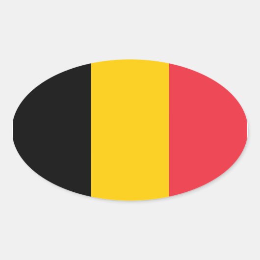 Nationale Flagge Belgiens Ovaler Aufkleber (Vorderseite)