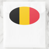 Nationale Flagge Belgiens Ovaler Aufkleber (Tasche)