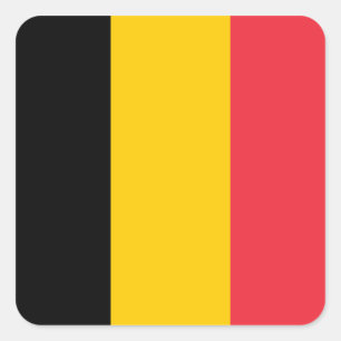 Nationale Flagge Belgiens Quadratischer Aufkleber