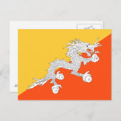 Nationale Flagge Bhutans Postkarte (Vorne/Hinten)