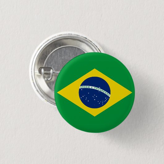 Nationale Flagge Brasiliens Button (Vorne & Hinten)
