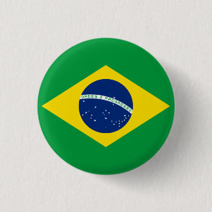 Nationale Flagge Brasiliens Button