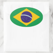 Nationale Flagge Brasiliens Ovaler Aufkleber (Tasche)