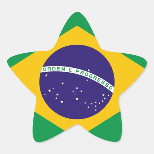 Nationale Flagge Brasiliens Stern-Aufkleber (Vorderseite)