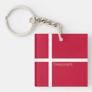 Nationale Flagge Dänemarks Schlüsselanhänger