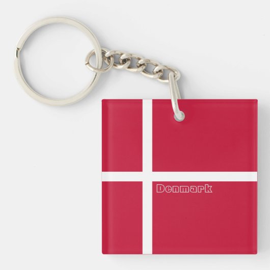 Nationale Flagge Dänemarks Schlüsselanhänger (Vorderseite)