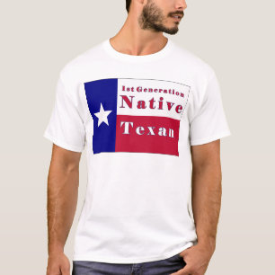 Nationale Flagge der ersten Generation für Texan T-Shirt