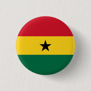 Nationale Flagge Ghanas Button