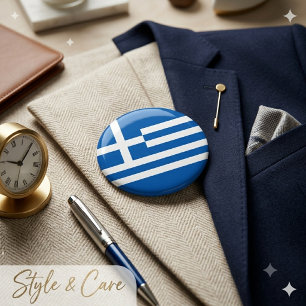 Nationale Flagge Griechenlands Button