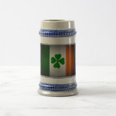 Nationale Flagge Irlands, Harfe, grüne Kleeblätter Bierglas (Mittel)