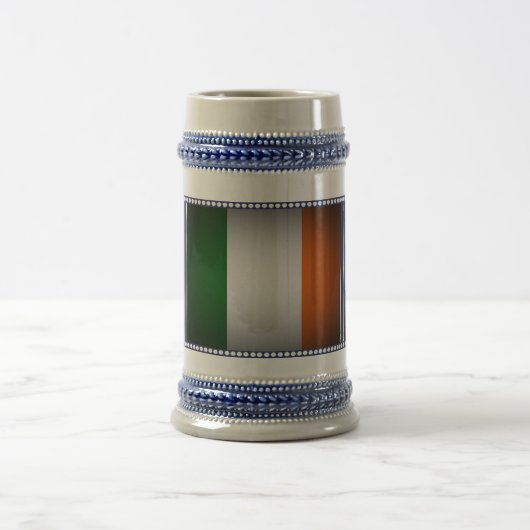 Nationale Flagge Irlands, Harfe, grüne Kleeblätter Bierglas (Mittel)