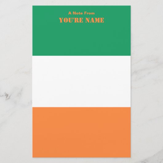 Nationale Flagge Irlands, irischer Standard, Banne Briefpapier (Vorderseite)