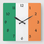 Nationale Flagge Irlands, irischer Standard, Banne Quadratische Wanduhr (Vorderseite)