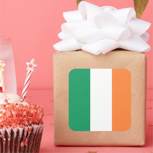 Nationale Flagge Irlands, irischer Standard, Banne Quadratischer Aufkleber (Party)