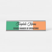 Nationale Flagge Irlands, irischer Standard, Banne Schreibtischnamensplakette (Vorderseite )