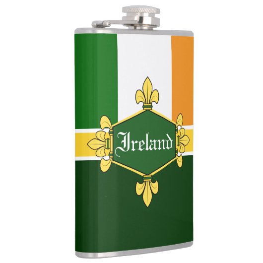 Nationale Flagge Irlands, mit Namen anpassen Flachmann (Rechts)