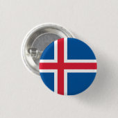 Nationale Flagge Islands Button (Vorne & Hinten)