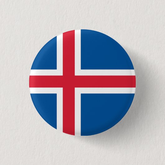 Nationale Flagge Islands Button (Vorderseite)