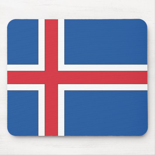 Nationale Flagge Islands Mousepad (Vorne)