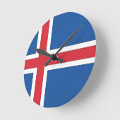 Nationale Flagge Islands Runde Wanduhr (Winkel)