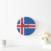 Nationale Flagge Islands Runde Wanduhr (Zuhause)