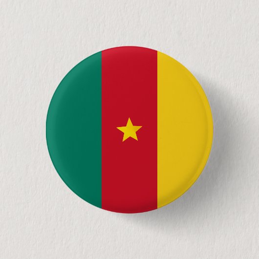 Nationale Flagge Kameruns Button (Vorderseite)