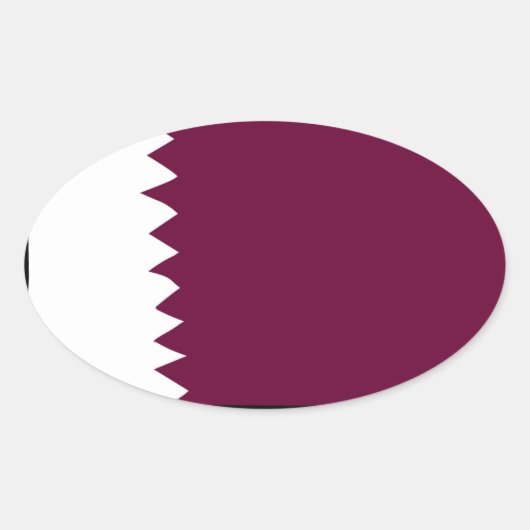 Nationale Flagge Katars Ovaler Aufkleber (Vorderseite)