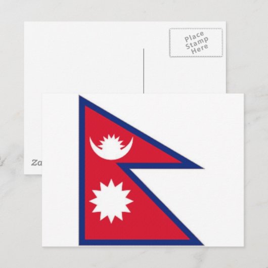 Nationale Flagge Nepals Postkarte (Vorne/Hinten)