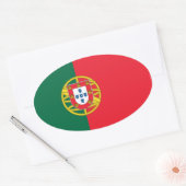Nationale Flagge Portugals Ovaler Aufkleber (Umschlag)