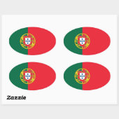 Nationale Flagge Portugals Ovaler Aufkleber (Blatt)