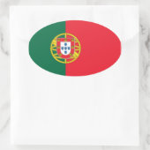 Nationale Flagge Portugals Ovaler Aufkleber (Tasche)